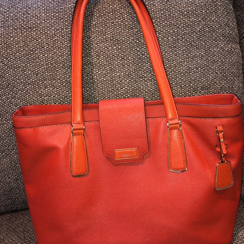 Orange Tumi Laptop Bag